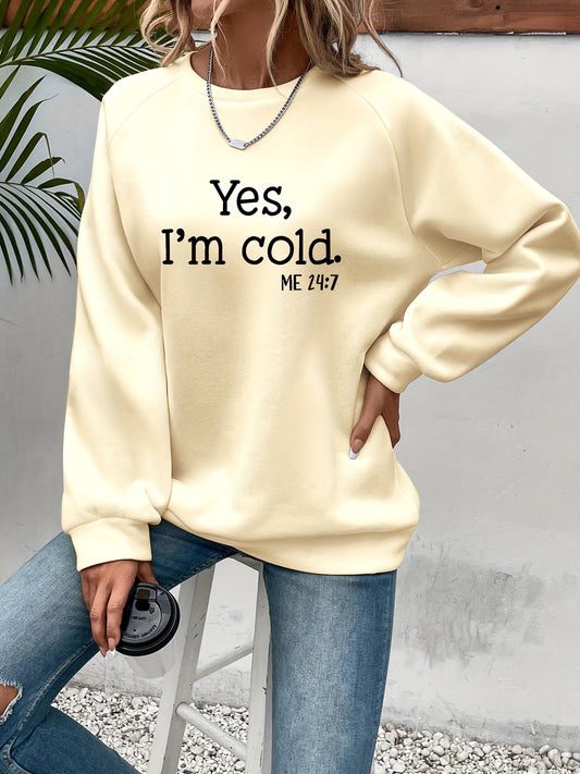 Letter Print Pullover Sweatshirt, Casual Long Sleeve Crew Neck Sweatshirt For Spring & Fall, Women's Clothing